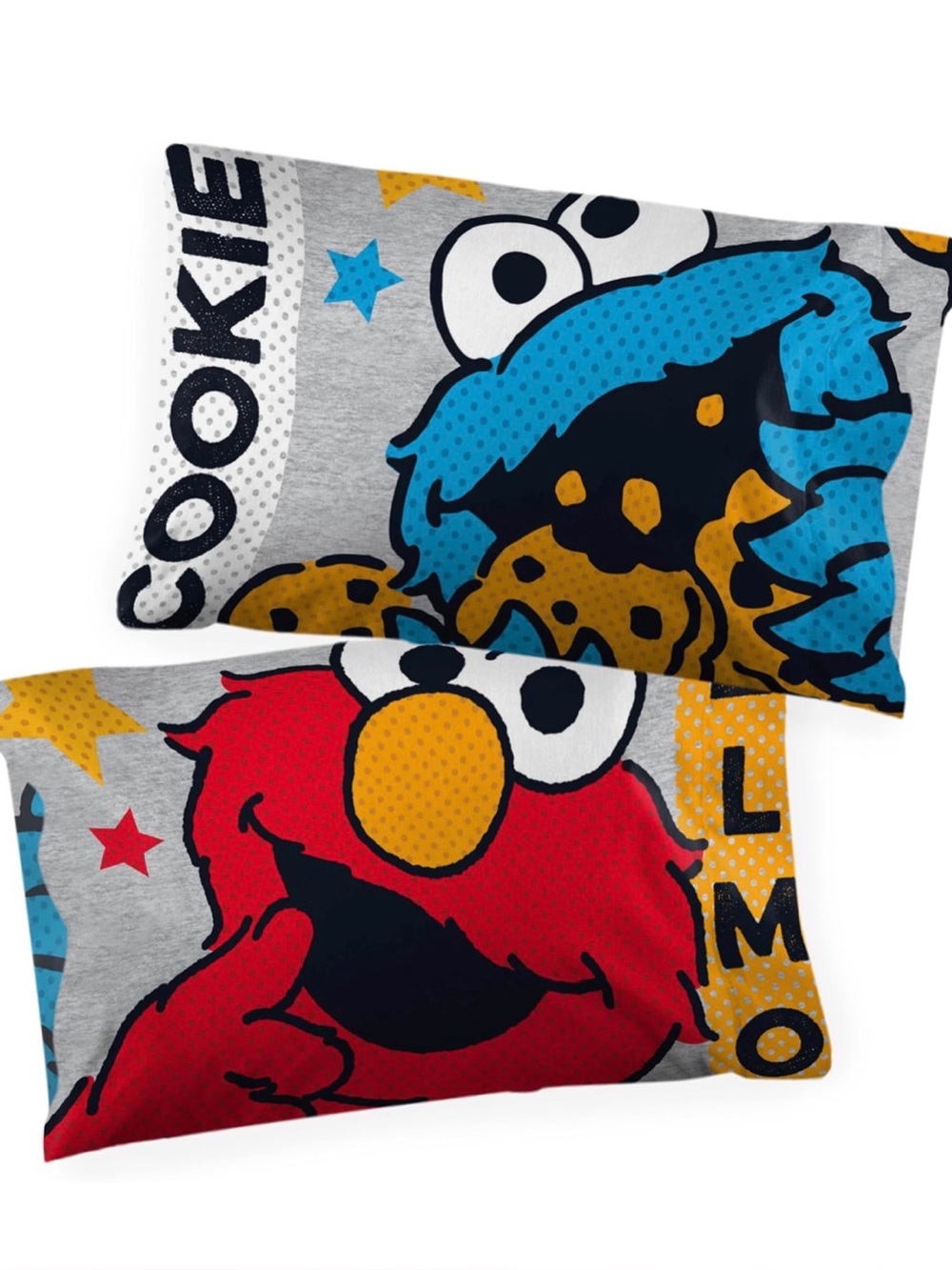Reversible Elmo & Cookie Monster Pillowcases- set of 2. NWOT